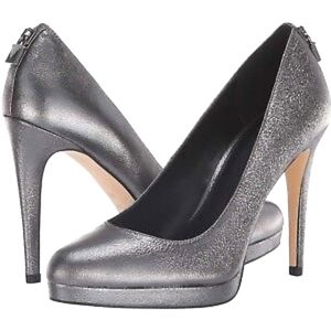 NEW Michael Kors Antoinette Pumps Metallic Sparkle Silver Size 9.5